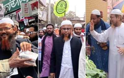 হাতপাখা প্রার্থীদের প্রথম দিনের উৎসবমুখর প্রচারণা