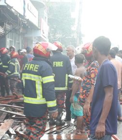 রাজবাড়ীর পাংশায় বসতবাড়ীর ভিমরুলের বাসা পোড়াতে গিয়ে আগুন, পুড়ল পাঁচ দোকান