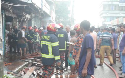 রাজবাড়ীর পাংশায় বসতবাড়ীর ভিমরুলের বাসা পোড়াতে গিয়ে আগুন, পুড়ল পাঁচ দোকান